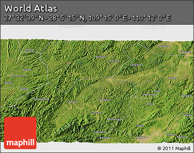 Satellite 3D Map of the Area around 27° 48' 57" N, 109° 43' 29" E