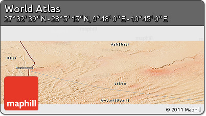 Satellite Panoramic Map of the Area around 27° 48' 57" N, 10° 16' 30" E