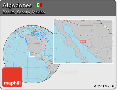 Gray Location Map of Algodones