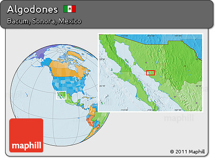 Political Location Map of Algodones