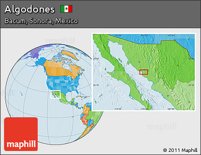 Political Location Map of Algodones