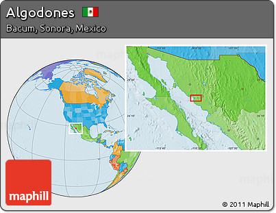 Political Location Map of Algodones