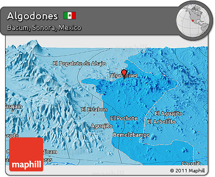 Political Panoramic Map of Algodones