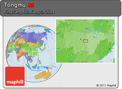Political Location Map of Tongmu