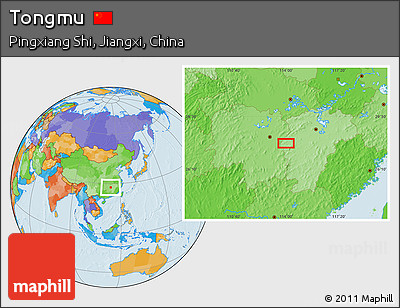Political Location Map of Tongmu