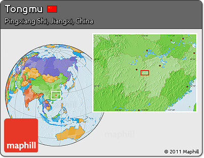 Political Location Map of Tongmu