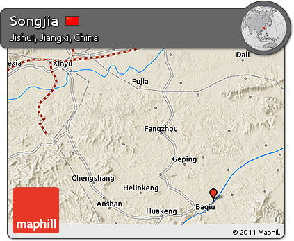 Shaded Relief 3D Map of Songjia