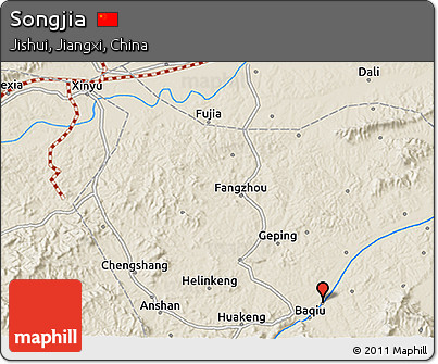 Shaded Relief 3D Map of Songjia