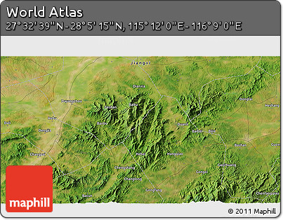 Satellite 3D Map of the Area around 27° 48' 57" N, 115° 40' 30" E