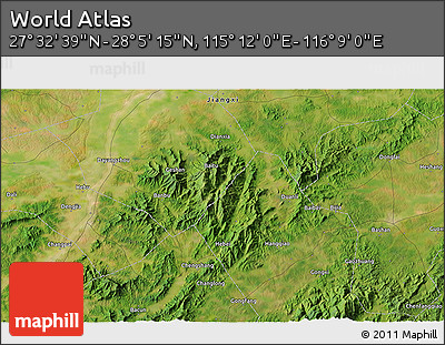 Satellite 3D Map of the Area around 27° 48' 57" N, 115° 40' 30" E