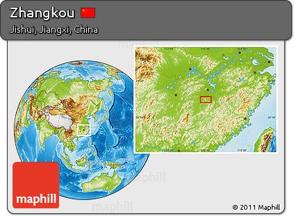 Physical Location Map of Zhangkou