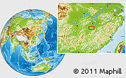 Physical Location Map of the area around 27° 48' 57" N, 115° 40' 30" E