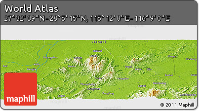 Physical Panoramic Map of the Area around 27° 48' 57" N, 115° 40' 30" E