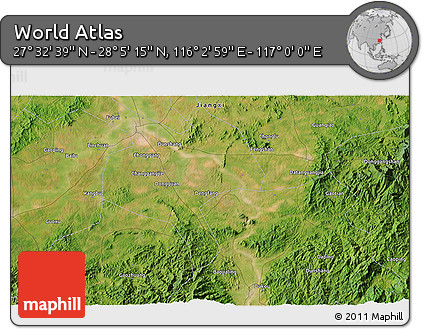 Satellite 3D Map of the Area around 27° 48' 57" N, 116° 31' 30" E