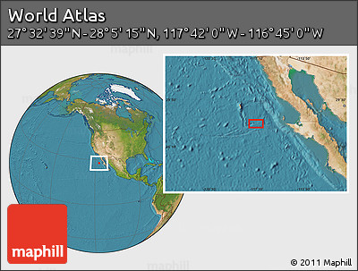 Satellite Location Map of the Area around 27° 48' 57" N, 117° 13' 29" W