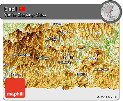 Physical Panoramic Map of Dadi