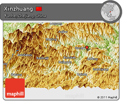 Physical Panoramic Map of Xinzhuang