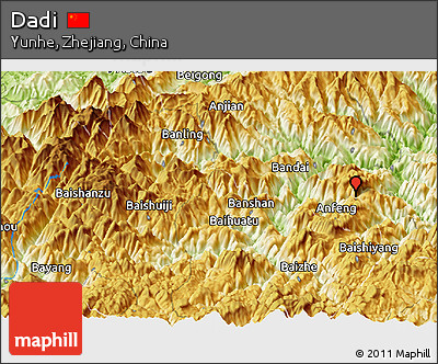 Physical Panoramic Map of Dadi