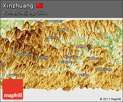 Physical Panoramic Map of Xinzhuang