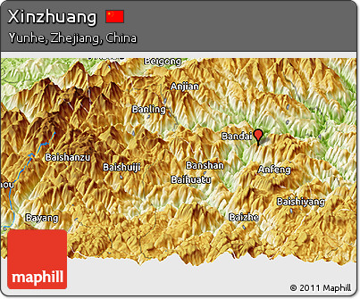 Physical Panoramic Map of Xinzhuang