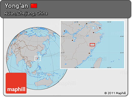 Gray Location Map of Yong'an