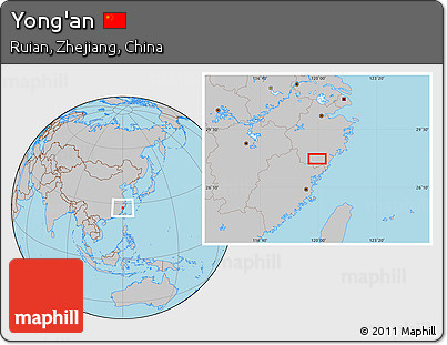 Gray Location Map of Yong'an