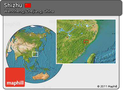 Satellite Location Map of Shizhu