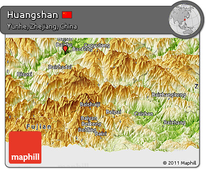 Physical Panoramic Map of Huangshan