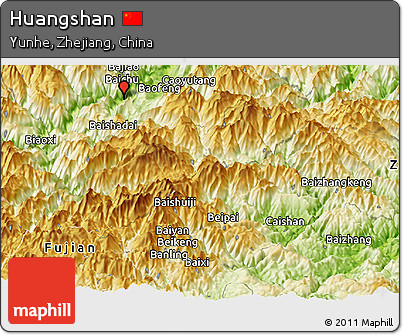 Physical Panoramic Map of Huangshan