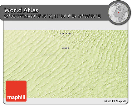 Physical 3D Map of the Area around 27° 48' 57" N, 11° 58' 29" E