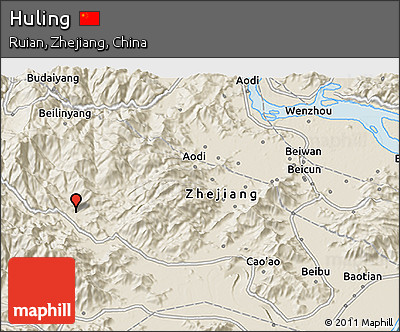 Shaded Relief 3D Map of Huling