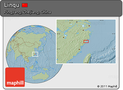 Savanna Style Location Map of Linqu, hill shading