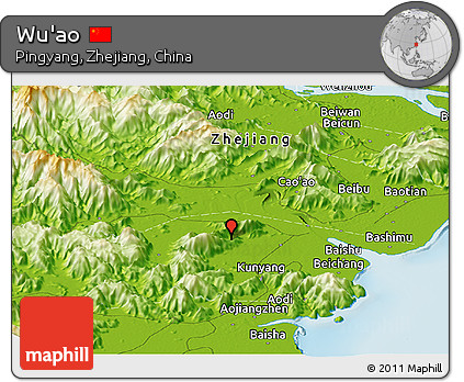 Physical Panoramic Map of Wu'ao