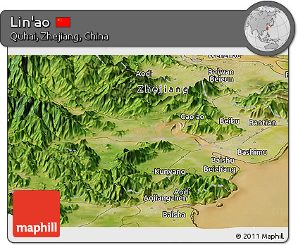 Satellite Panoramic Map of Lin'ao