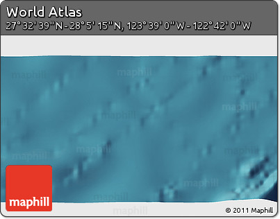 Satellite 3D Map of the Area around 27° 48' 57" N, 123° 10' 30" W
