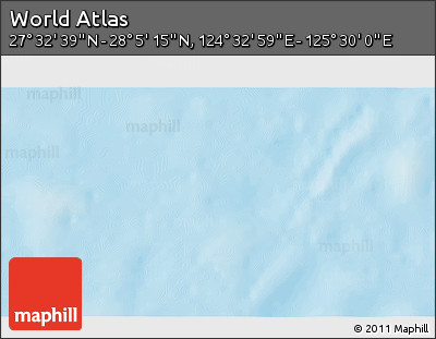 Physical 3D Map of the Area around 27° 48' 57" N, 125° 1' 30" E
