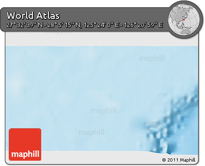 Physical 3D Map of the Area around 27° 48' 57" N, 125° 52' 30" E