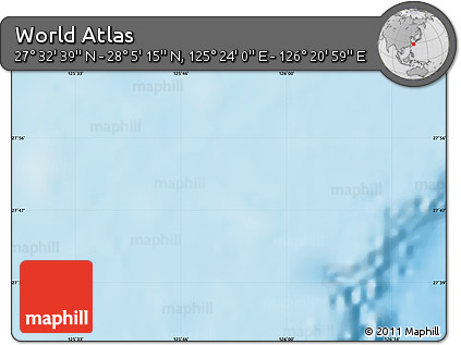 Shaded Relief Map of the Area around 27° 48' 57" N, 125° 52' 30" E
