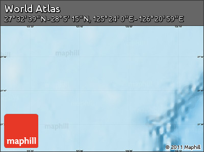 Shaded Relief Map of the Area around 27° 48' 57" N, 125° 52' 30" E