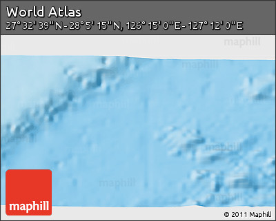 Physical 3D Map of the Area around 27° 48' 57" N, 126° 43' 29" E