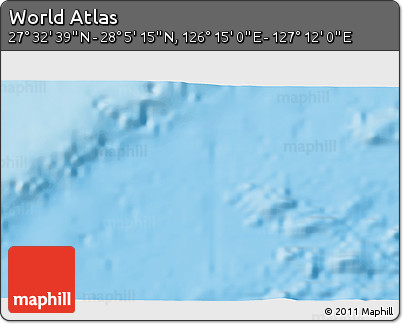 Physical 3D Map of the Area around 27° 48' 57" N, 126° 43' 29" E