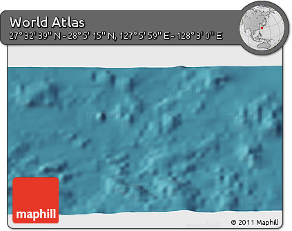 Satellite 3D Map of the Area around 27° 48' 57" N, 127° 34' 30" E