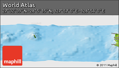 Physical Panoramic Map of the Area around 27° 48' 57" N, 128° 25' 30" E
