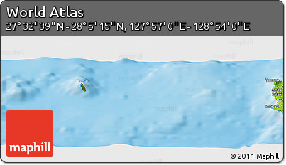 Physical Panoramic Map of the Area around 27° 48' 57" N, 128° 25' 30" E