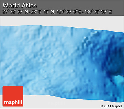 Physical 3D Map of the Area around 27° 48' 57" N, 130° 7' 30" E