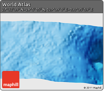 Physical 3D Map of the Area around 27° 48' 57" N, 130° 7' 30" E