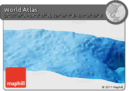 Physical Panoramic Map of the Area around 27° 48' 57" N, 130° 7' 30" E