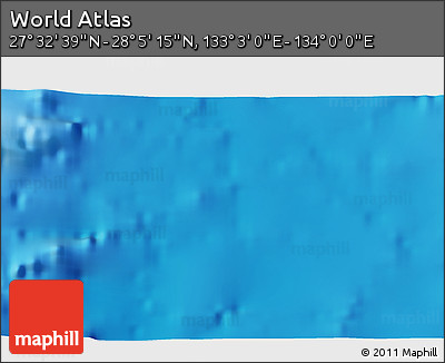 Physical 3D Map of the Area around 27° 48' 57" N, 133° 31' 30" E