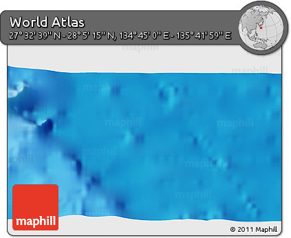 Physical 3D Map of the Area around 27° 48' 57" N, 135° 13' 29" E
