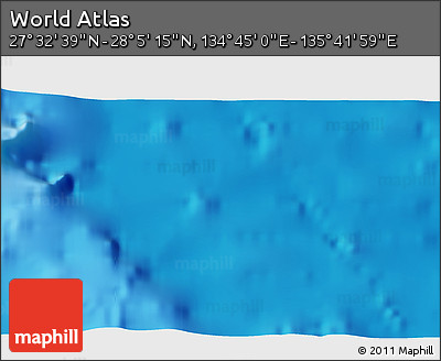 Physical 3D Map of the Area around 27° 48' 57" N, 135° 13' 29" E